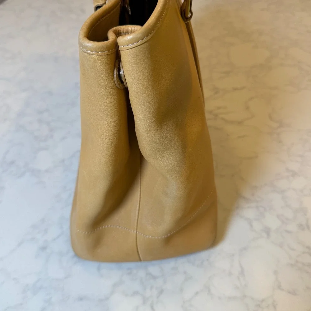 VTG Coach Hamptons 7757 Tan Leather Large Carryall Tote Bag Satchel Y2K 2002
